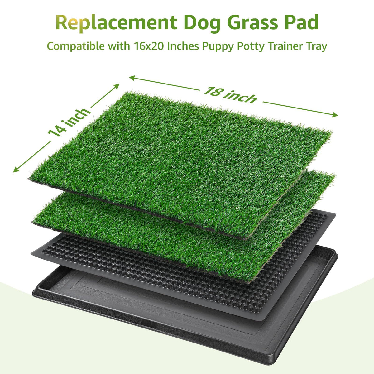 2 Pack 14x18in Artificial Grass Pee Pads B565410