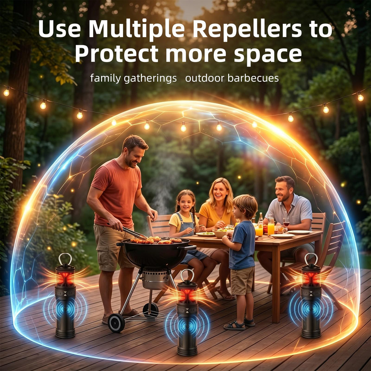 Portable Ultrasonic Mosquito Repeller with Carabiner Hook (6 Refills) S905806