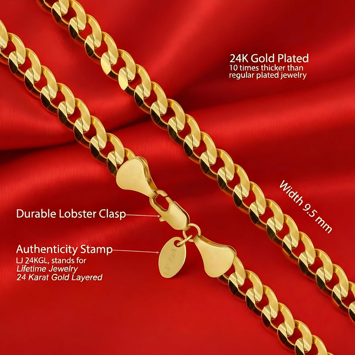 Gold Cuban Link Chain Necklace N854406