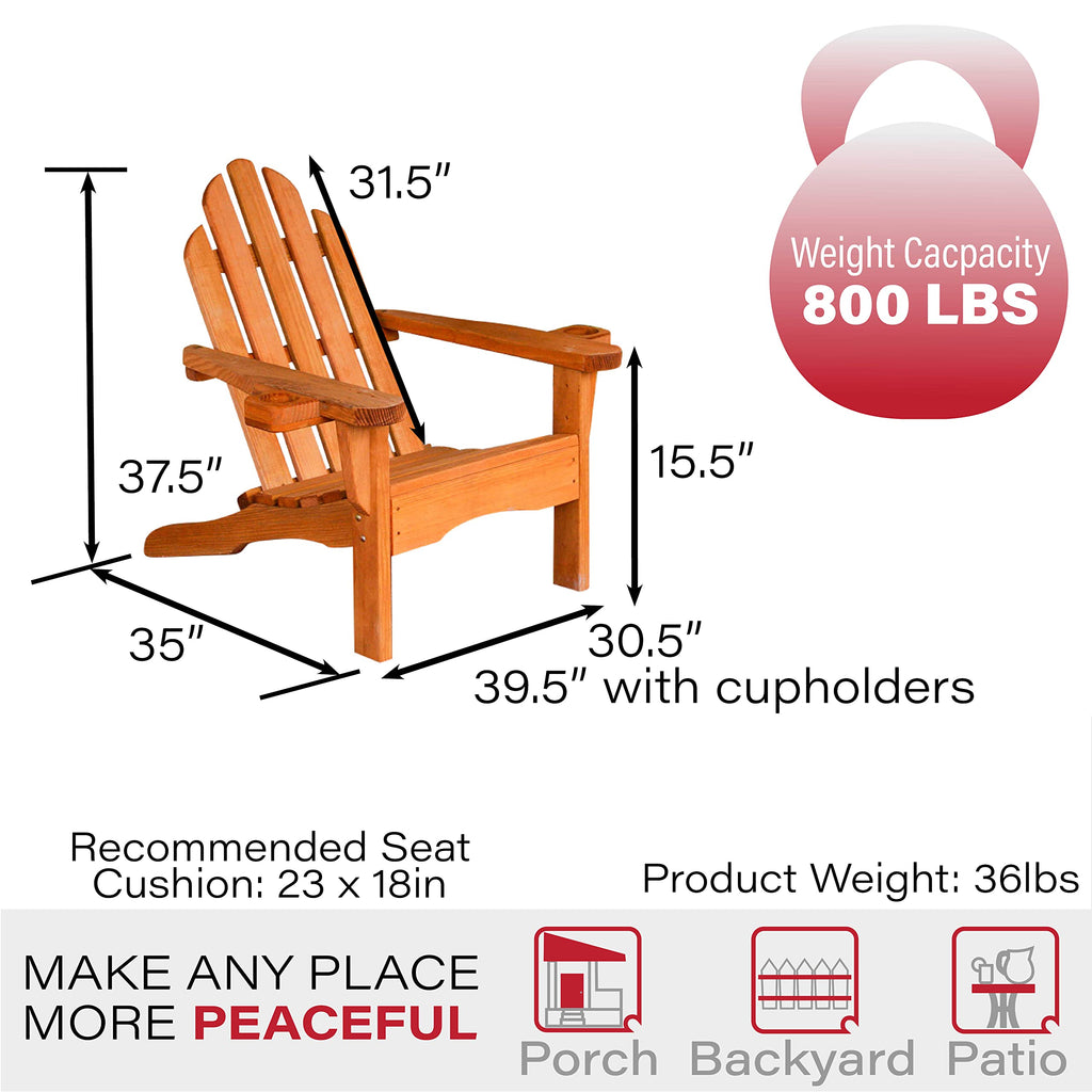 Heavy Duty Adirondack Chair with Cup Holders E153