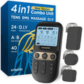 4 in 1 TENS Unit EMS Massage Muscle Stimulator Dual Channel Rechargeable Q911