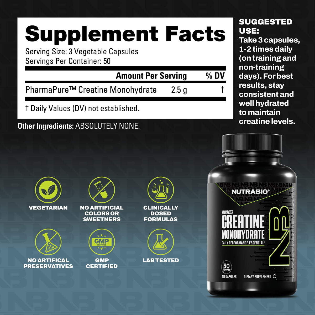 Micronized Creatine Monohydrate Capsules M816