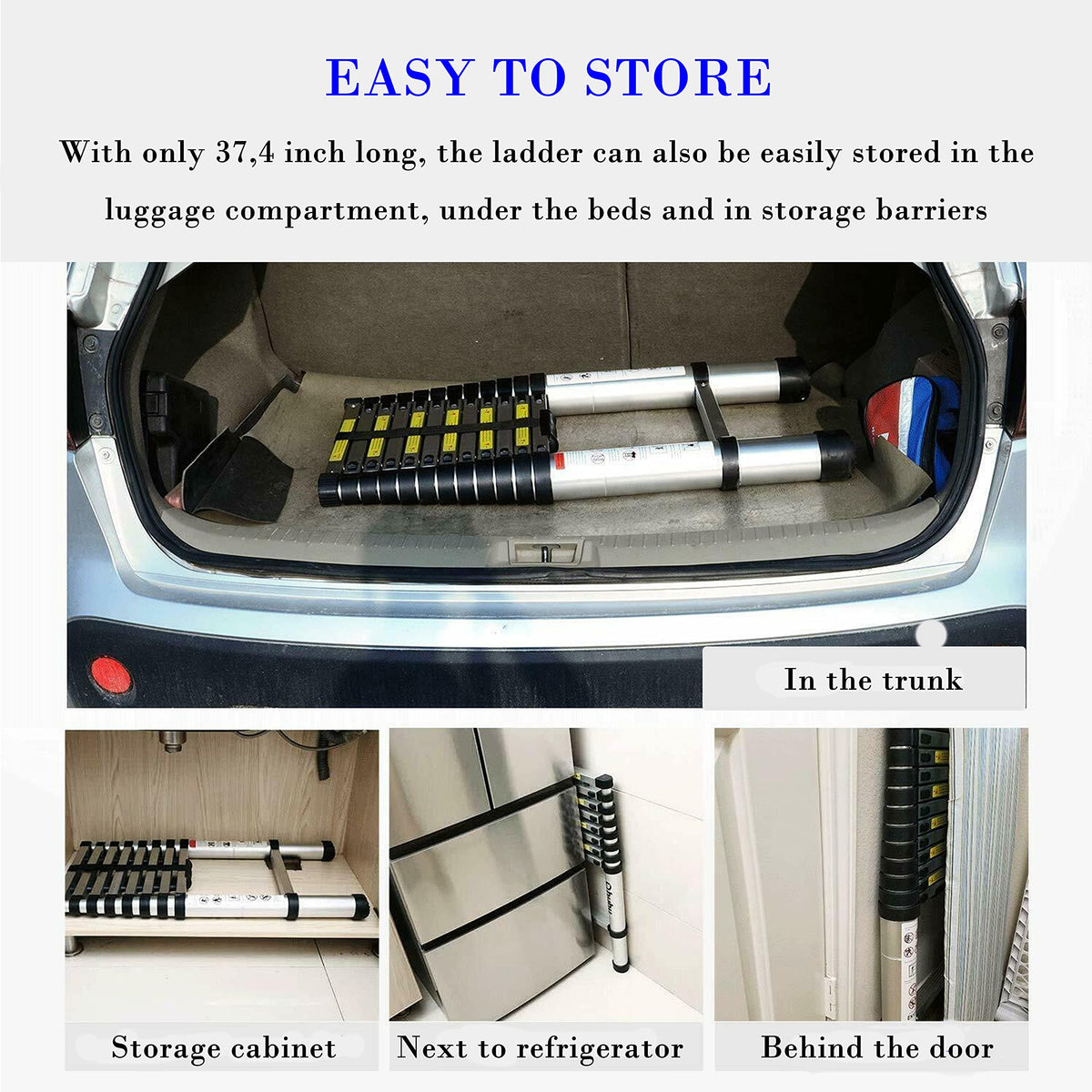 20FT Aluminum Telescoping Ladder 330 lbs Capacity H9721
