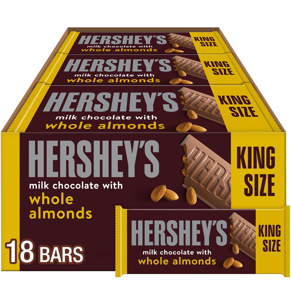 Milk Chocolate with Whole Almonds Candy Bars 2.6 oz 18 Count P2680
