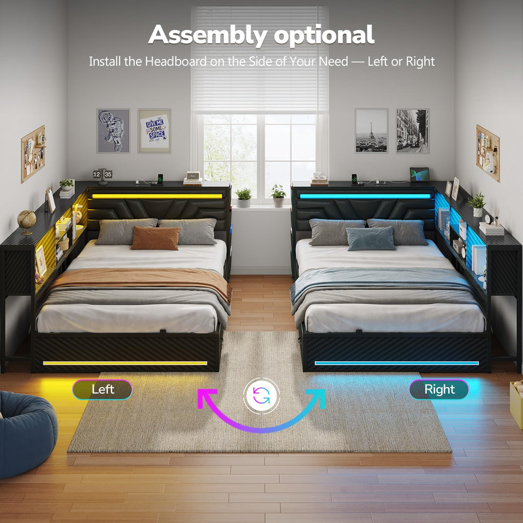 Full Corner Bed with Drawers H70862