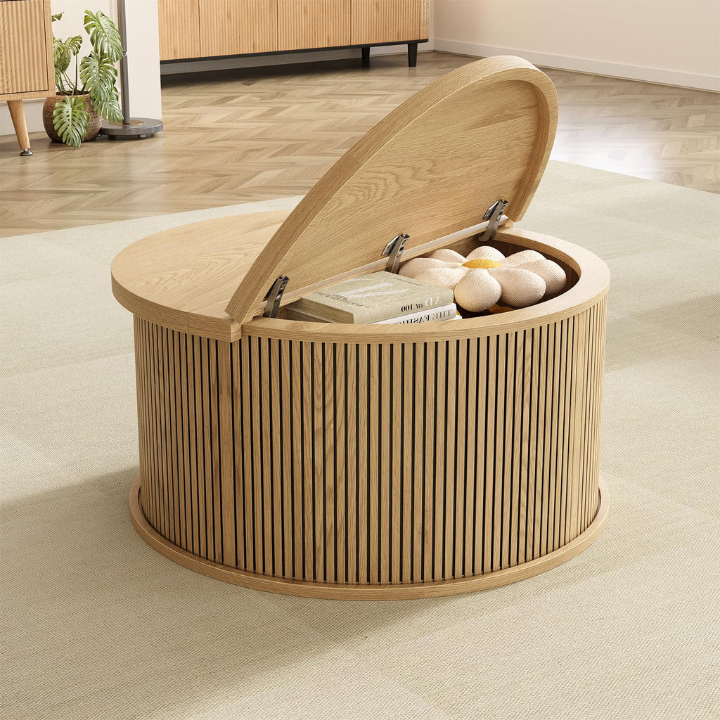 Round Lift Top Coffee Table with Storage X62957