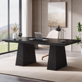 63-Inch Black Executive Desk with Double Pedestal G228419