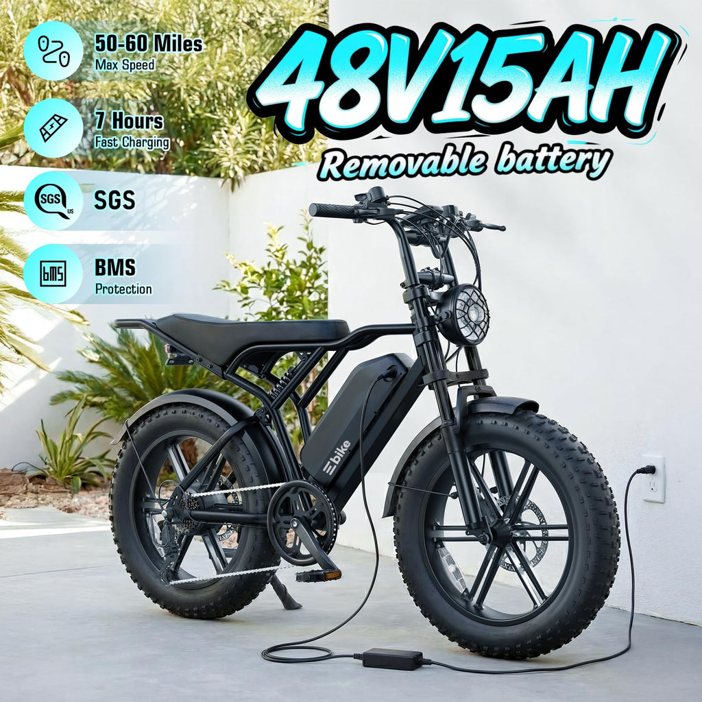 Electric Bike for Adults 48V 15Ah Fat Tire B634393
