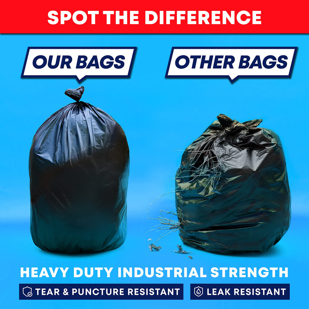 95-96 Gallon Black Heavy Duty Trash Bags with Ties M61478