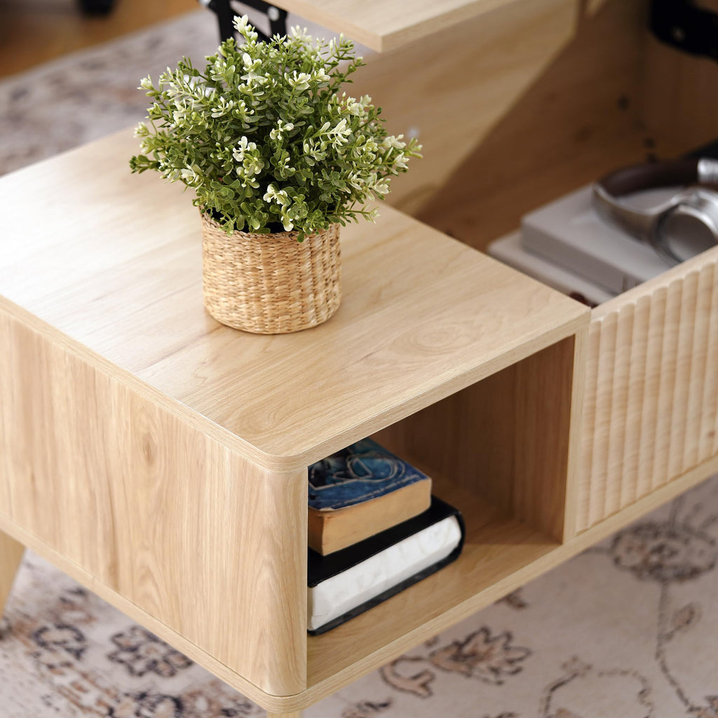 Fluted Lift Top Coffee Table with Storage P43705