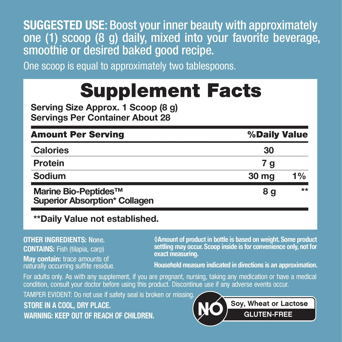 Marine Collagen Peptides Powder 8 oz Unflavored R96315