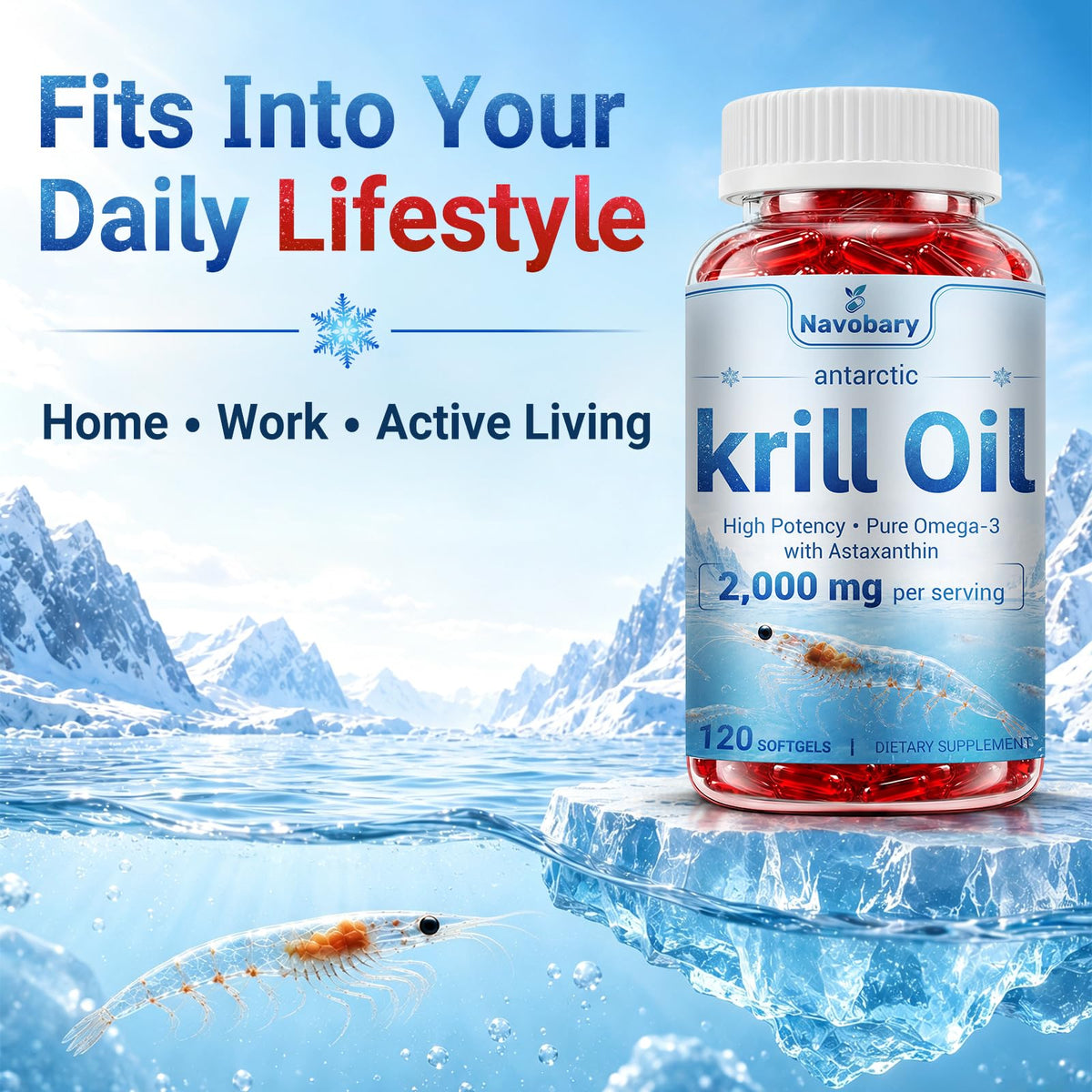 Krill Oil 2000mg Softgels, 120 ct F139598