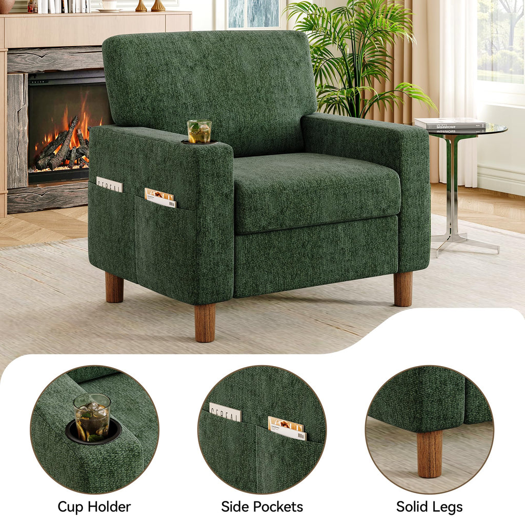 Green Mid Century Modern Accent Chair Set of 2 D881025