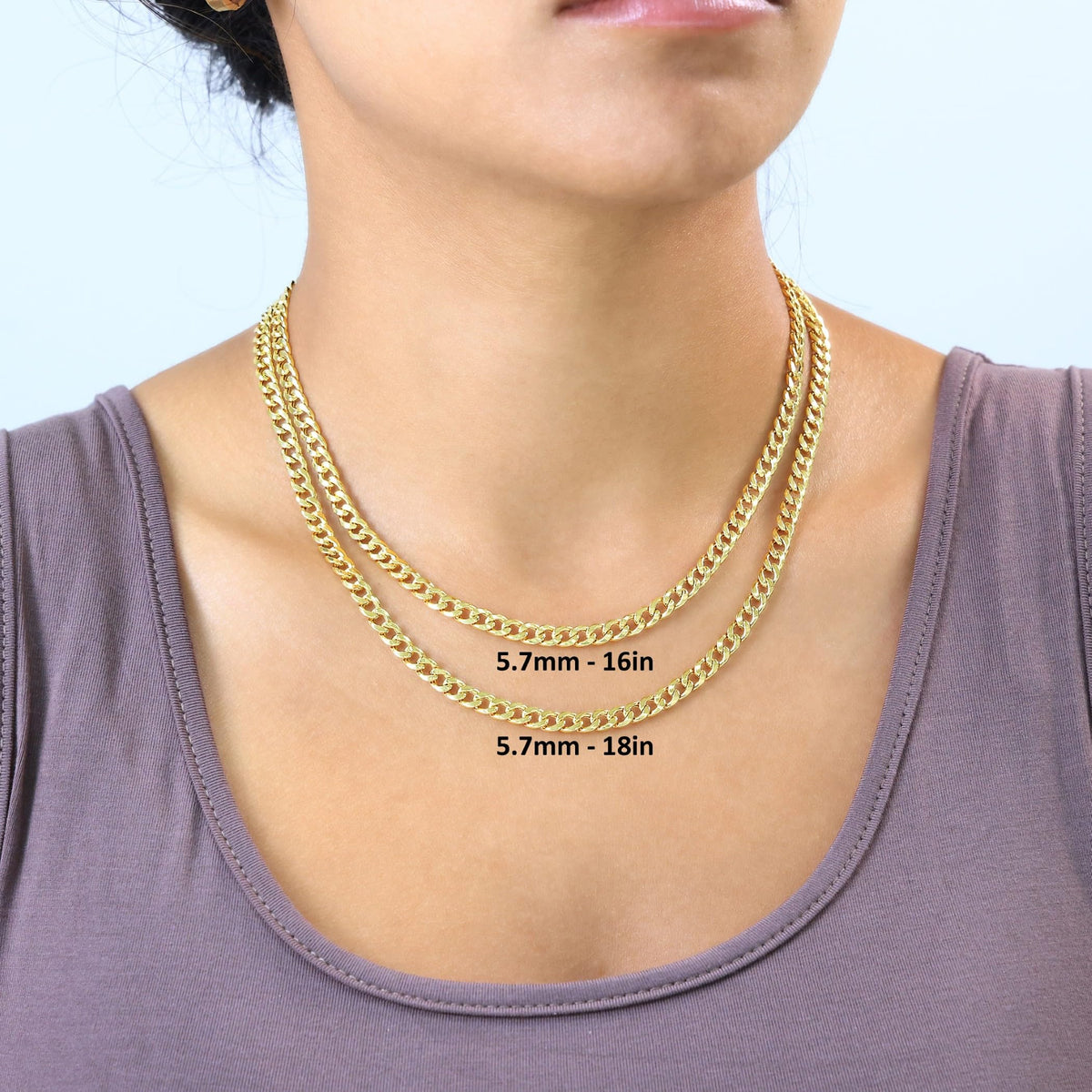 14k Yellow Gold Cuban Chain Necklace Q7169