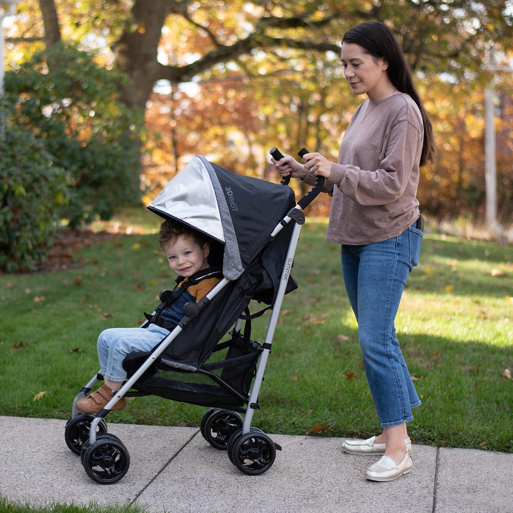 Black & Gray Lightweight Steel Frame Stroller D957