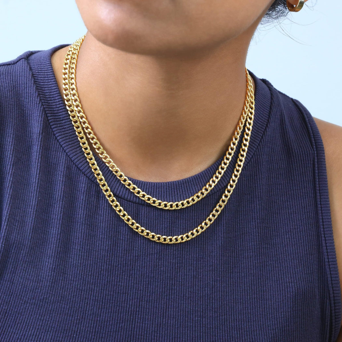 14k Yellow Gold Cuban Chain Necklace Q7169