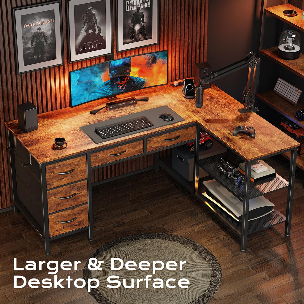 47 Inch L Shaped Desk with Power Outlets Z711372